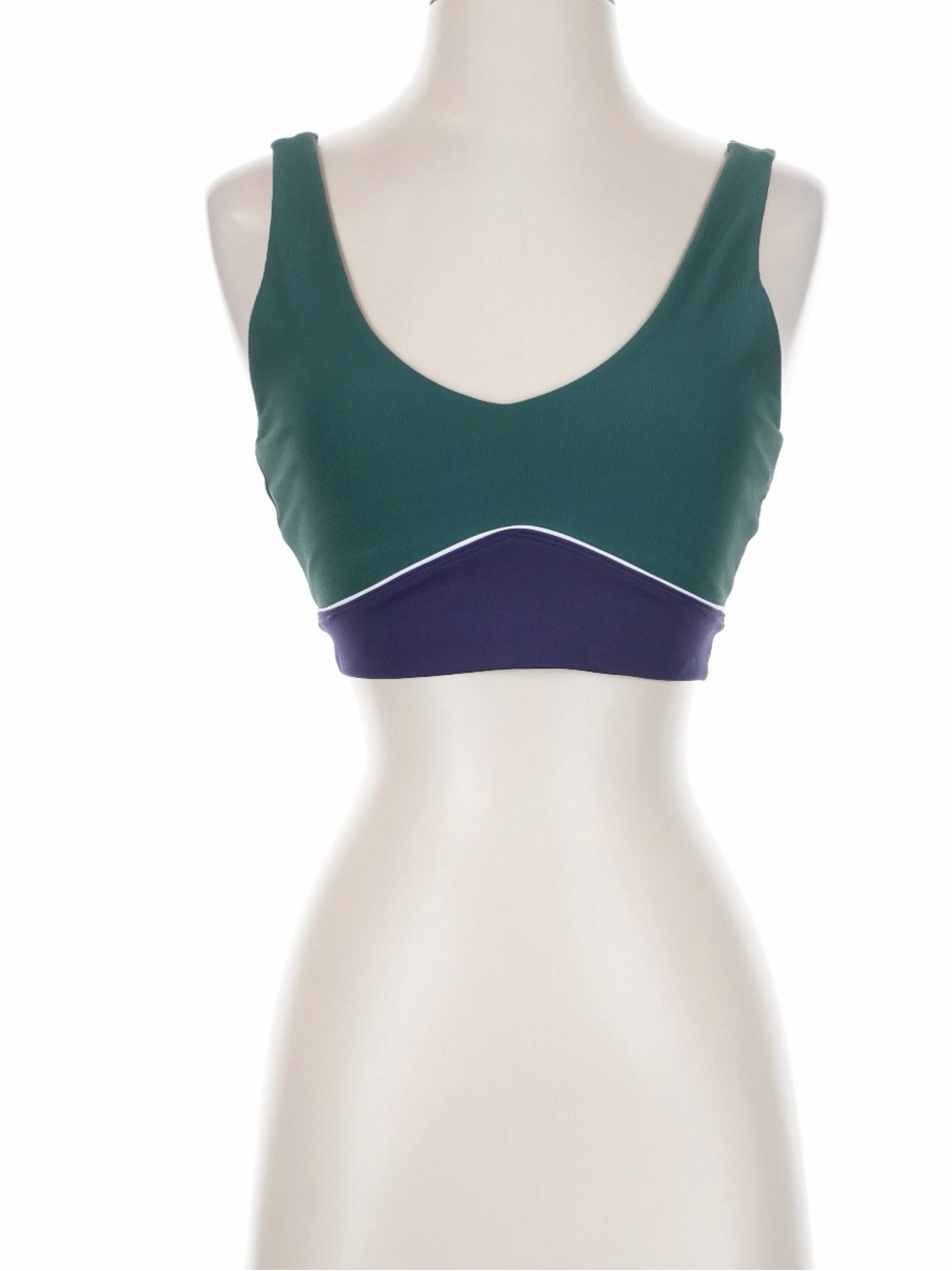 Women's Forest Green & Deep Purple Seam Detail Sports Bra